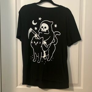 Grim Reaper Cat Goth Emo Alternative Shirt